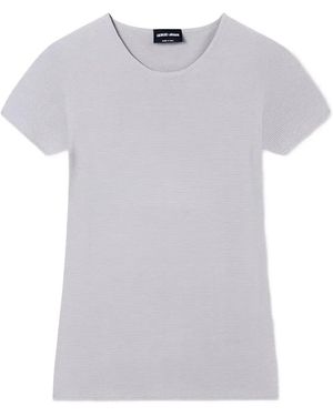Giorgio Armani Camiseta De Canalé - Gris