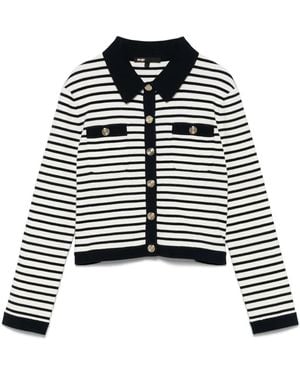 Maje Gestreifter Cardigan - Schwarz