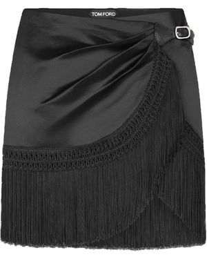 Tom Ford Fringe-Detail Mini Skirt - Black