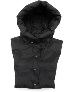 Yves Salomon Capucha Acolchada Con Cordones - Negro