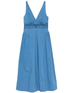 Posse Veda Midikleid Mit Häkelbesatz - Blau
