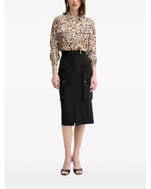 Guess Leopard-Print Button-Down Shirt - Black