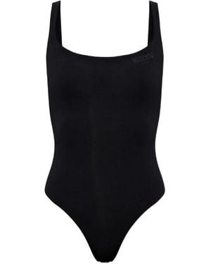 Moschino Logo-Print Bodysuit - Black