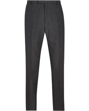 Gucci Broek Met Krijtstreep En Riemlus - Grijs