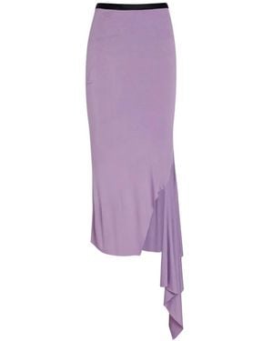 AARON ESH Asymmetric Draped Midi Skirt - Purple