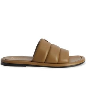 Giuseppe Zanotti Harmande キルティング レザー サンダル - ブラウン
