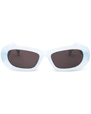 Palm Angels Rectangle-Frame Sunglasses - White