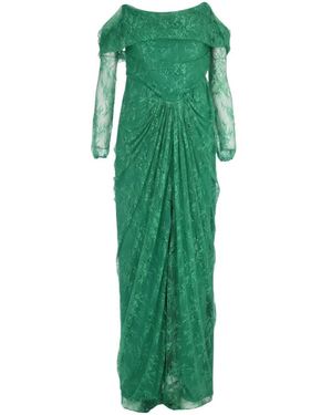 Rhea Costa Ines Lace Off-Shoulder Maxi Dress - Green