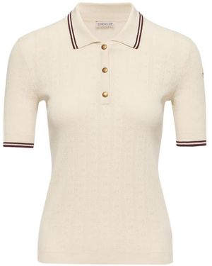 Moncler Short Sleeve Polo - Natural