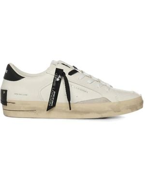 Crime London Sk8 Deluxe Leather Trainers - White