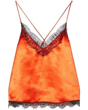 PUCCI Lace-Embroidered Camisole Top - Orange