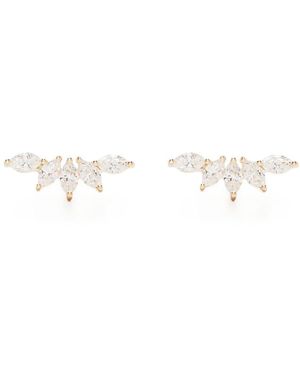 EF Collection 14Kt Gelbgoldohrring Mit Diamanten - Weiß