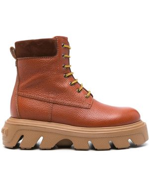 Casadei Generation C Leather Boots - Brown