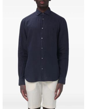 Brooksfield Logo-Embroidered Shirt - Blue