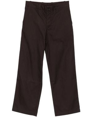Lacoste Pinstriped Logo-Patch Trousers - White