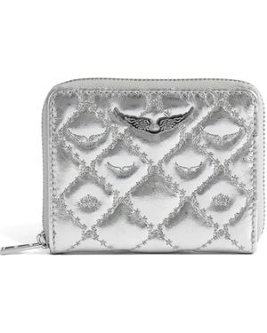 Zadig & Voltaire Quilted Leather Zip Wallet - Gray