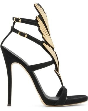 Giuseppe Zanotti Alien 115 Suede Sandal - Black