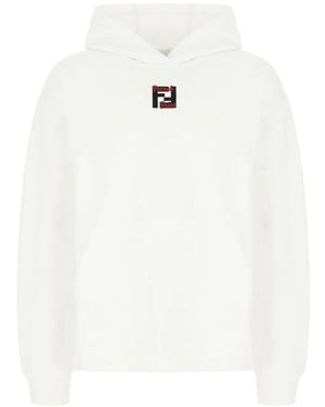 Fendi Printed Hoodie - White