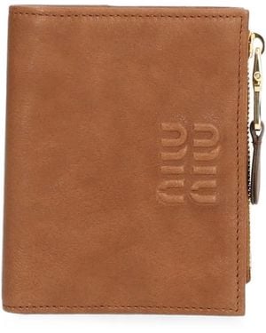 Miu Miu Small Leather Wallet - Brown