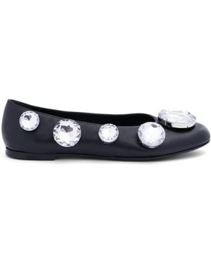 Area Crystal-Embellished Ballerina Shoes - Blue