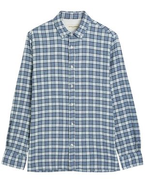 Officine Generale Arsene Check-Pattern Button-Down Shirt - Blue