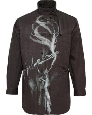 Yohji Yamamoto Printed Padded Jacket - Black