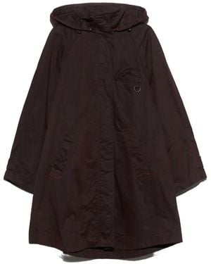Bimba Y Lola Dark- Waxed Mid-Length A-Line Trench - Brown