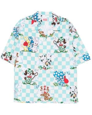 KENZO Checked Shirt - Blue