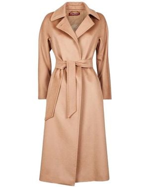 Max Mara Abelia Mantel mit Gürtel - Natur