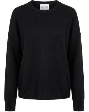 Kujten Fine-Knit Drop-Shoulder Jumper - Black