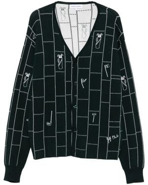 Maison Labiche Cardigan Mit Gittermuster - Schwarz