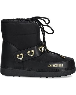 Love Moschino ハートトリム ブーツ - ブラック