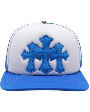 Chrome Hearts Cemetery Cross-Patch Trucker Hat - Blue
