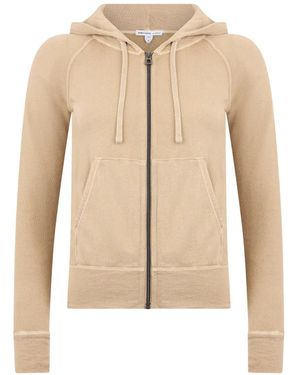 James Perse Zip-Up Cotton Hoodie - Natural