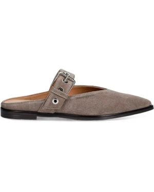 Marc O' Polo Buckle-Fastening Pointed-Toe Mules - White