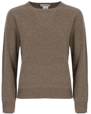 Kangra Crew-Neck Long-Sleeve Sweater - Brown