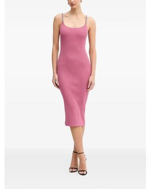 MICHAEL Michael Kors Chai- Strap Ribbed Midi Dress - Pink