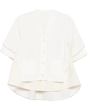 Sacai Button-Front Layered Shirt - White