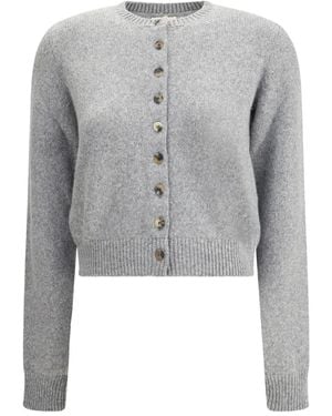 KHAITE Everheart Button-Front Cashmere Cardigan - Gray