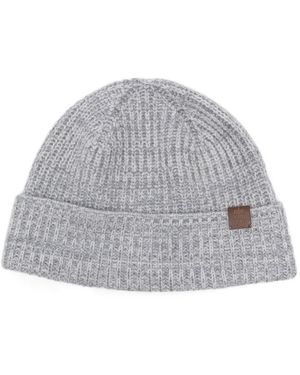 Eleventy Ribbed Cashmere Beanie Hat - Grey