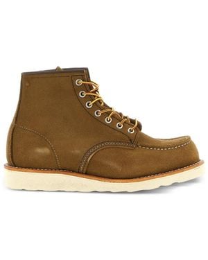 Red Wing Contrasting Stitching Leather Boots - Brown