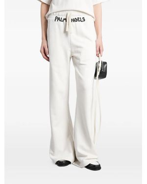Palm Angels Pantalones De Chándal Con Logo - Blanco