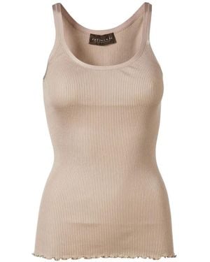 Rosemunde Belle Ribbed Silk Top - Natural