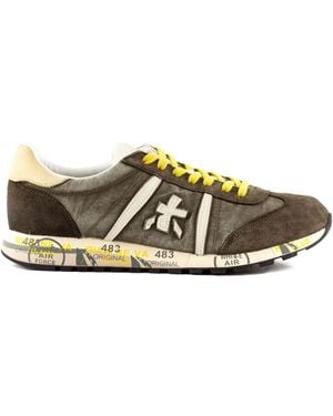 Premiata Lucy Leather-stripe Sneakers - ブラウン