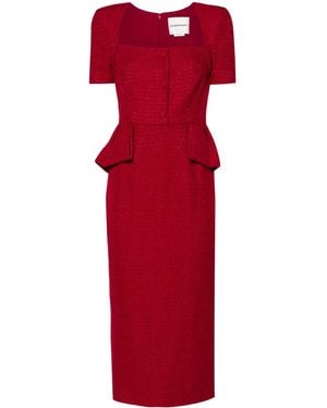 Roland Mouret Bouclé Midi Dress - Red