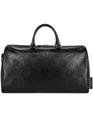 Philipp Plein Embossed Monogram Weekend Bag - Black