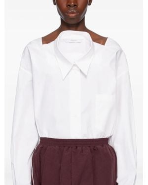 Pushbutton Cotton Shirt - White