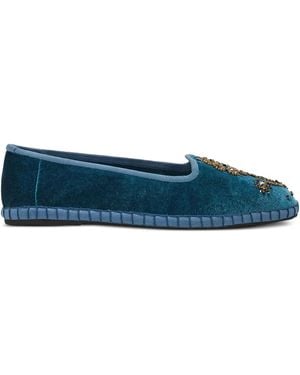 Maliparmi Embroidered Velvet Espadrilles - Blue
