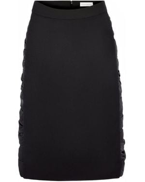 Nina Ricci Ruched-Effect Wool Midi Skirt - Black