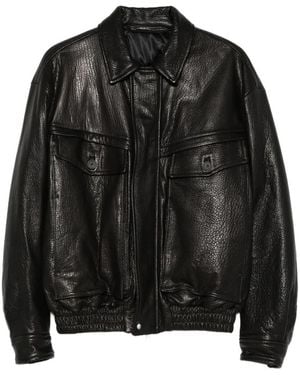 Salvatore Santoro Grainy Leather Jacket - Black